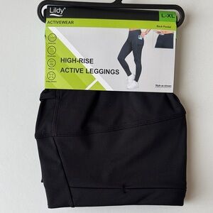 Lildy Black High-Rise Activewear Leggings L-XL